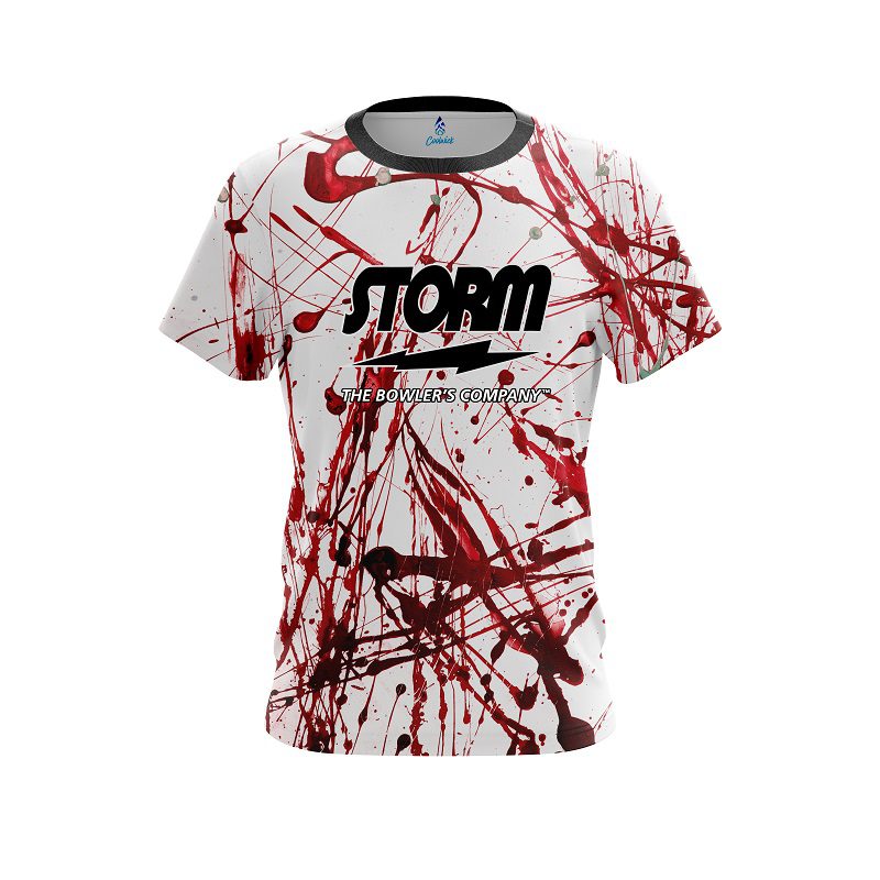 Storm Red Paint Splash Semi-Custom CoolWick Bowling Jersey