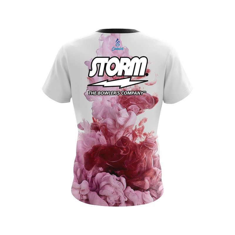 Storm Red ink Splash Semi-Custom CoolWick Bowling Jersey - Image 2