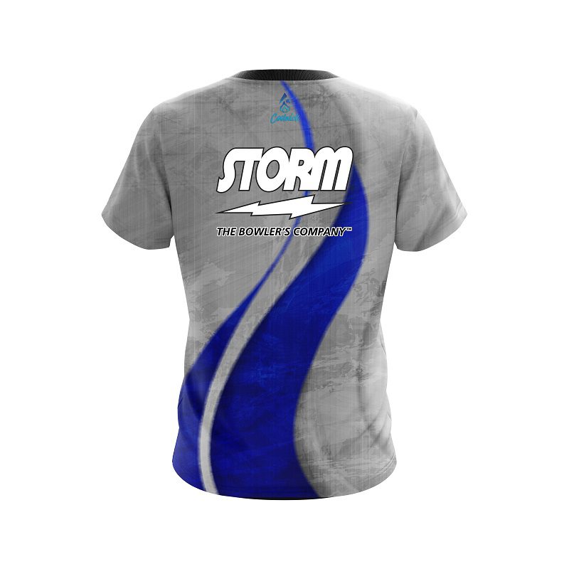 Storm Rough Edges Blue Semi-Custom CoolWick Bowling Jersey - Image 2