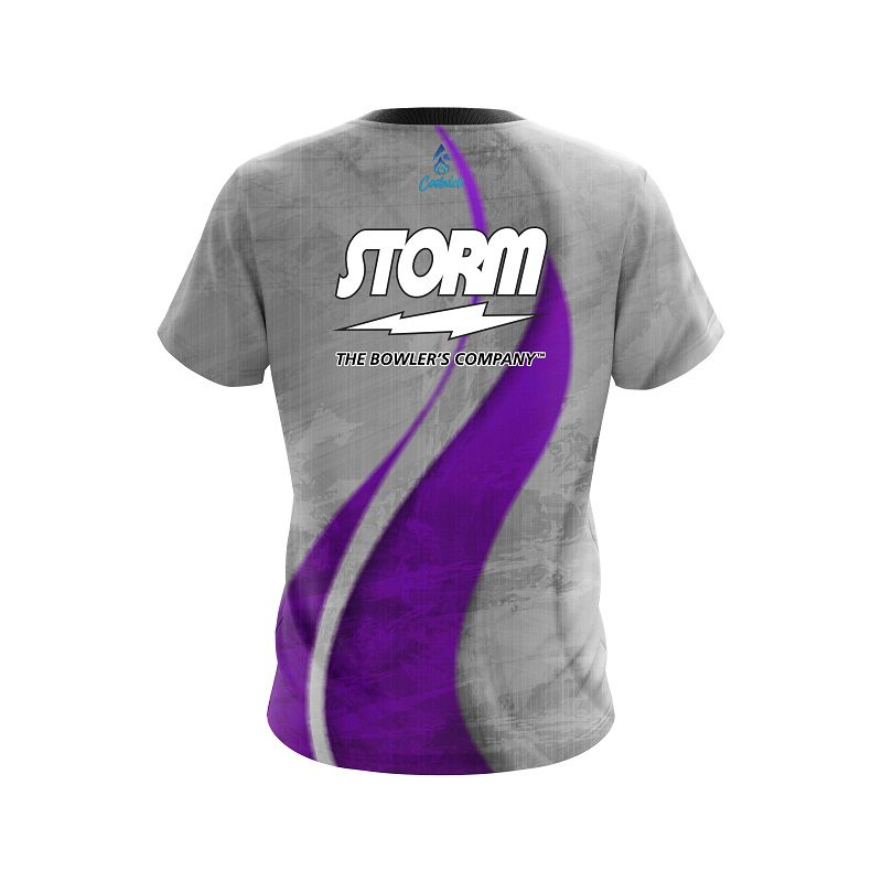 Storm Rough Edges Purple Semi-Custom CoolWick Bowling Jersey - Image 2