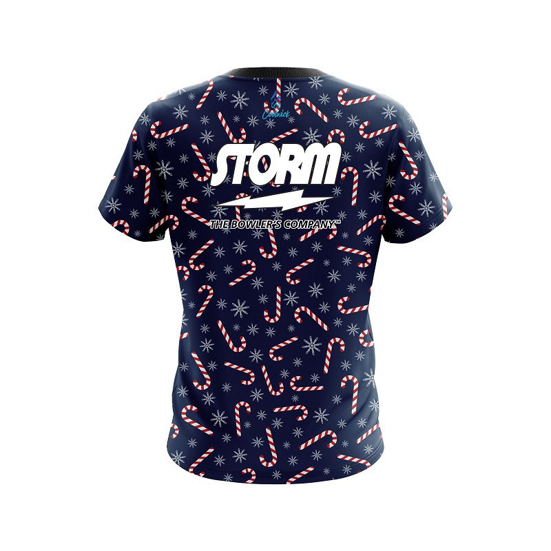 Storm Snowy Candy Cane Semi-Custom CoolWick Bowling Jersey - Image 2