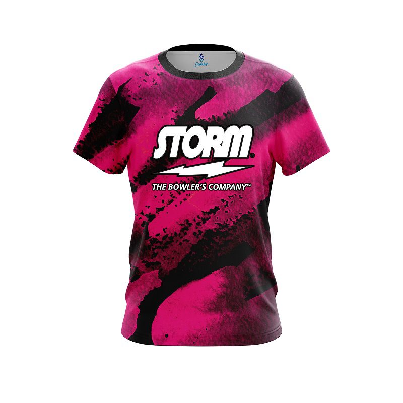 Storm Solid Pink Grunge CoolWick Bowling Jersey
