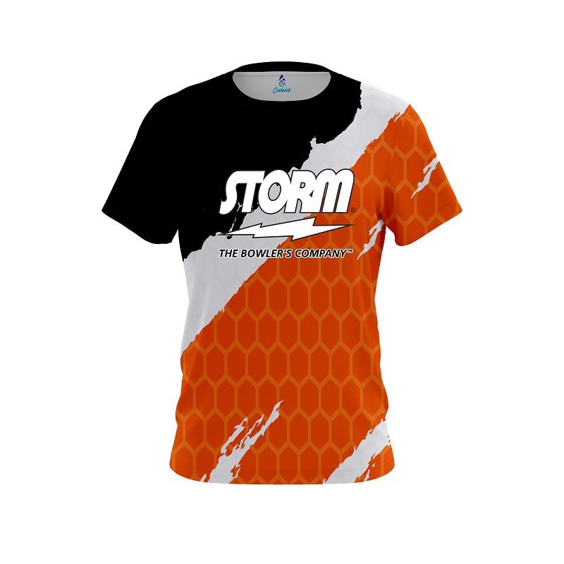 Storm Split Power Orange Semi-Custom CoolWick Bowling Jersey