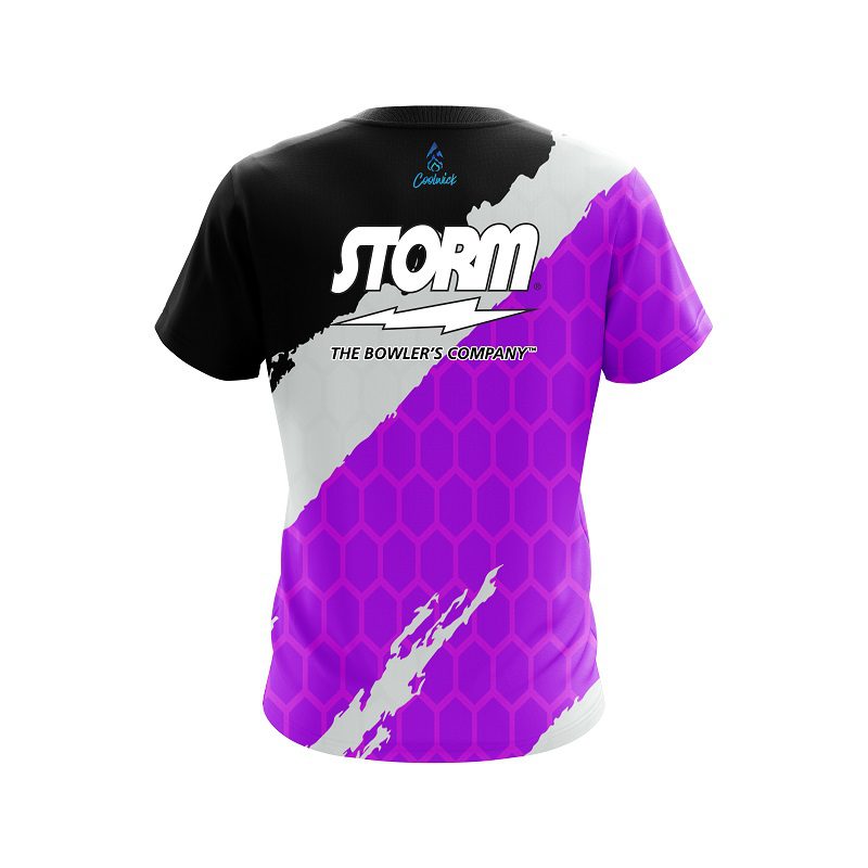 Storm Split Power Purple Semi-Custom CoolWick Bowling Jersey - Image 2