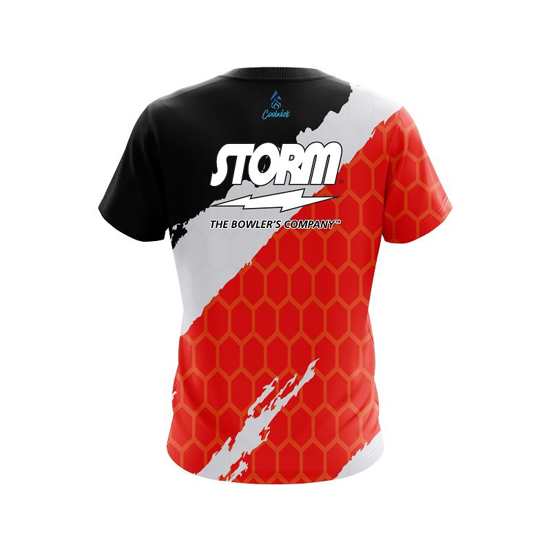 Storm Split Power Red Semi-Custom CoolWick Bowling Jersey - Image 2