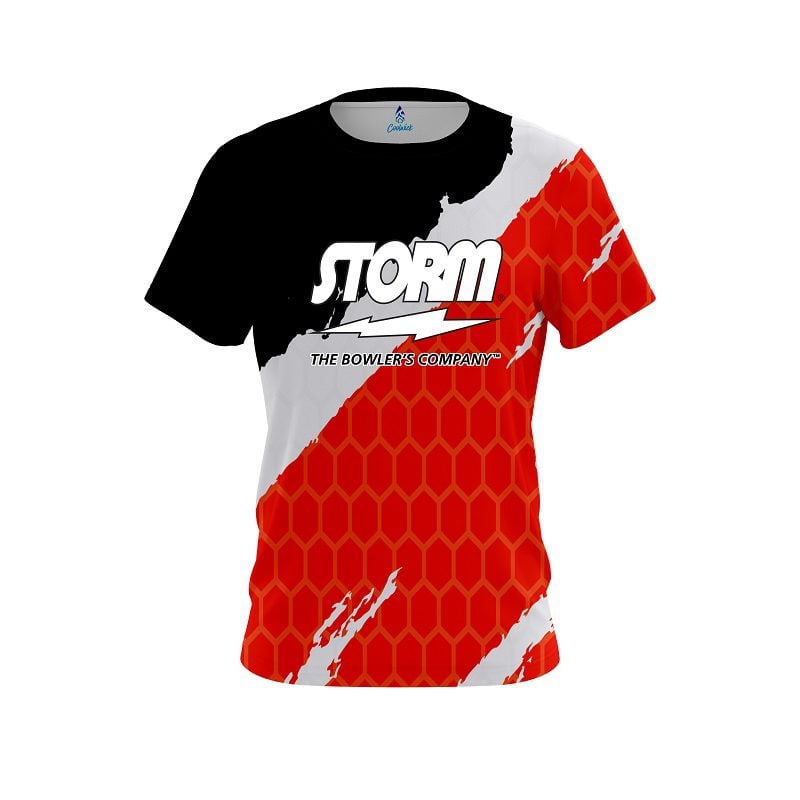 Storm Split Power Red Semi-Custom CoolWick Bowling Jersey