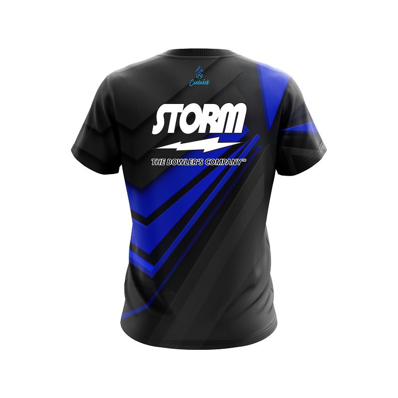 Storm Steaming Dynamic Blue Semi-Custom CoolWick Bowling Jersey - Image 2