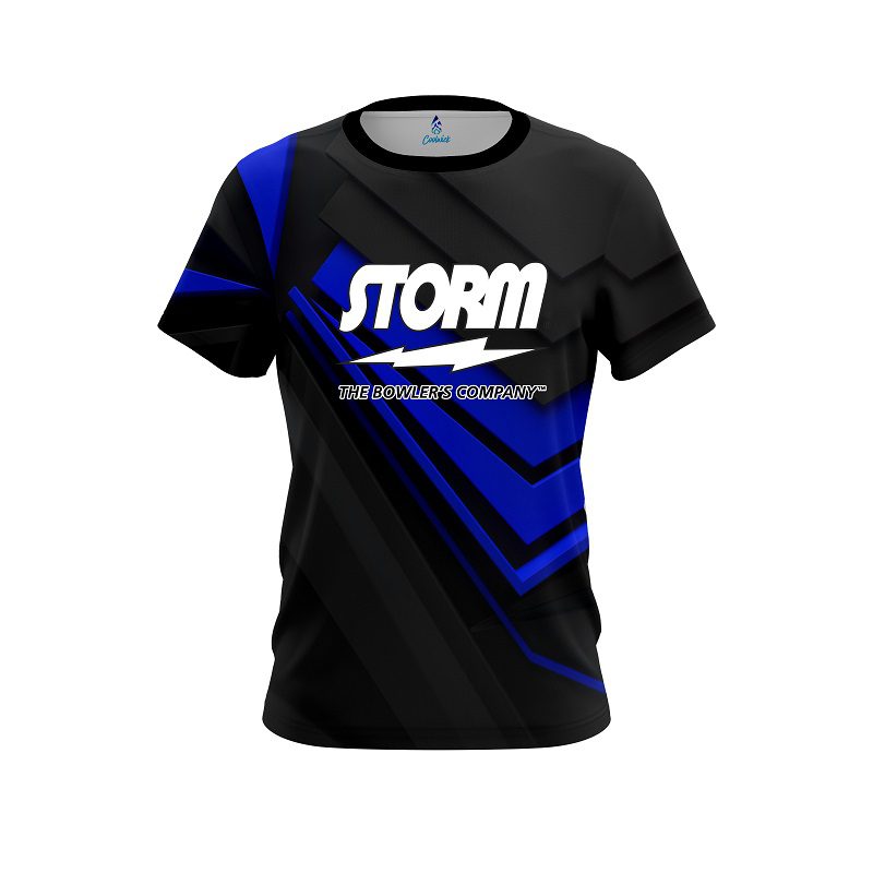 Storm Steaming Dynamic Blue Semi-Custom CoolWick Bowling Jersey