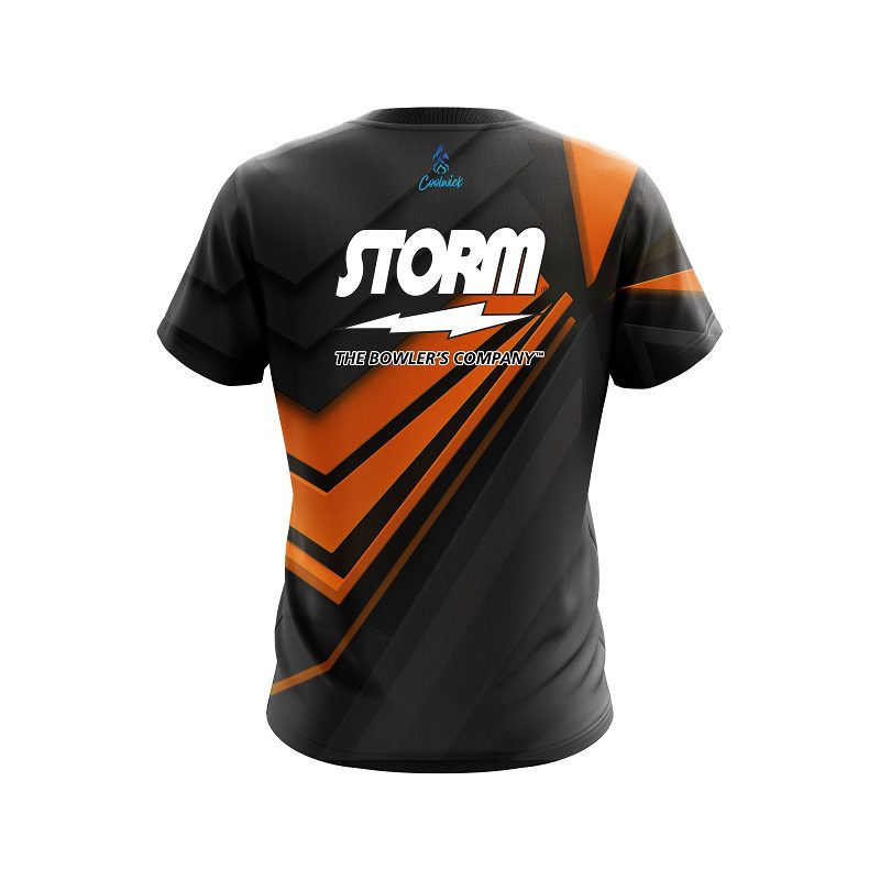 Storm Steaming Dynamic Orange Semi-Custom CoolWick Bowling Jersey - Image 2