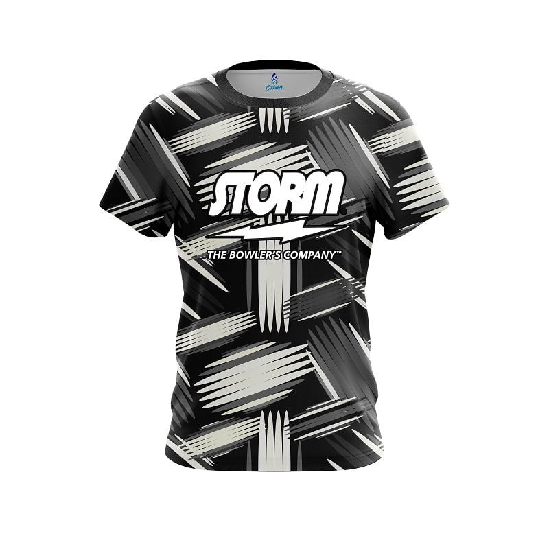 Storm Striped Pattern Semi-Custom CoolWick Bowling Jersey