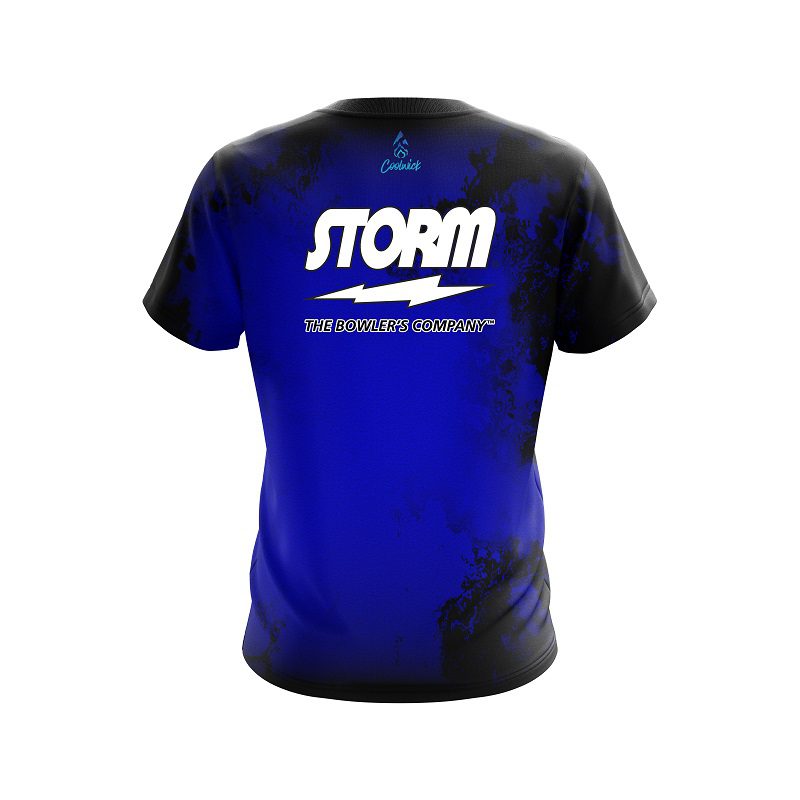 Storm Toxic Rugged Smoke Blue Semi-Custom CoolWick Bowling Jersey - Image 2