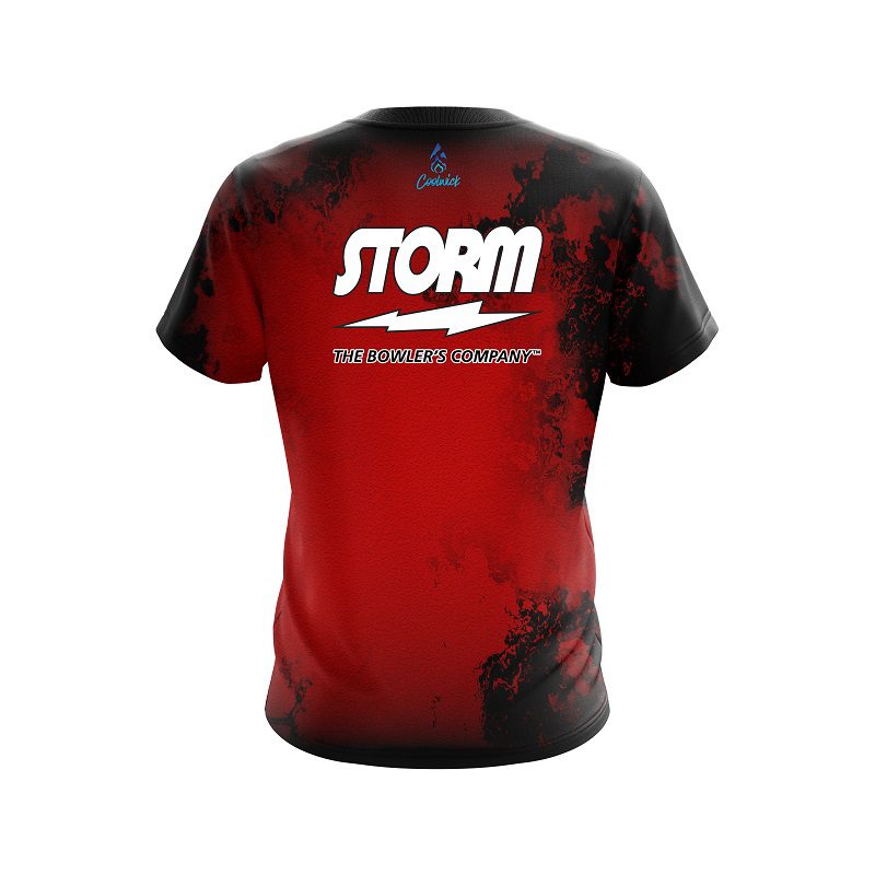 Storm Toxic Rugged Smoke Red Semi-Custom CoolWick Bowling Jersey - Image 2