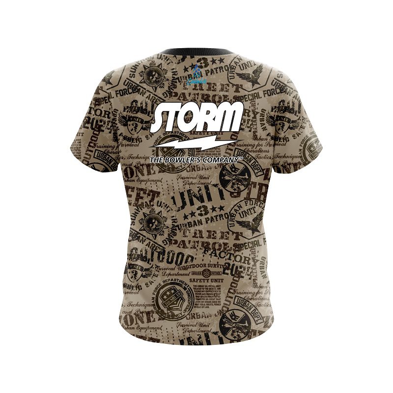 Storm Urban Military Grunge Semi-Custom CoolWick Bowling Jersey - Image 2