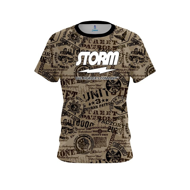 Storm Urban Military Grunge Semi-Custom CoolWick Bowling Jersey