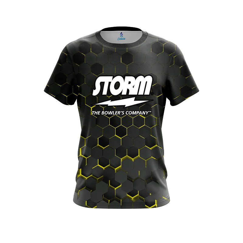 Storm Yellow Honeycomb Fusion CoolWick Bowling Jersey