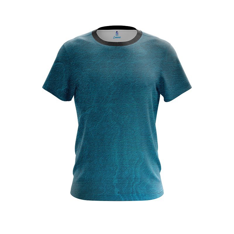 Plain Teal Grunge Canvas CoolWick Bowling Jersey