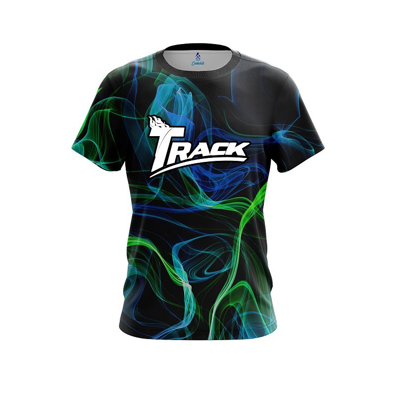 Track Blue Green Smoke CoolWick Bowling Jersey