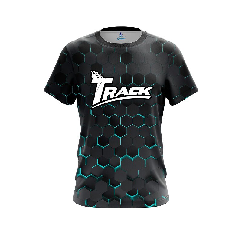 Track Aqua Honeycomb Fusion CoolWick Bowling Jersey