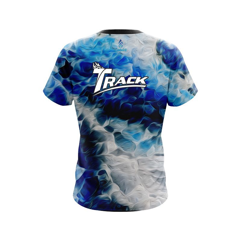 Track Blue Marble Onyx CoolWick Bowling Jersey - Image 2