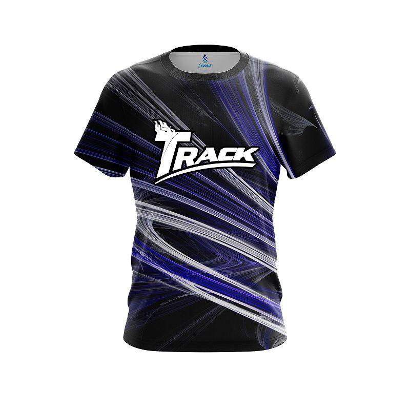 Track Blue Motion Swirl CoolWick Bowling Jersey
