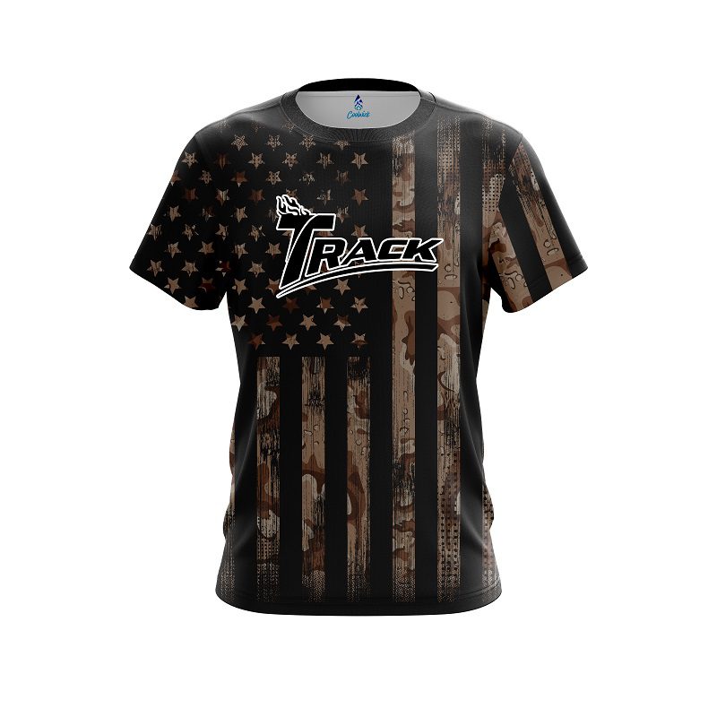 Track Desert Camo Flag CoolWick Bowling Jersey