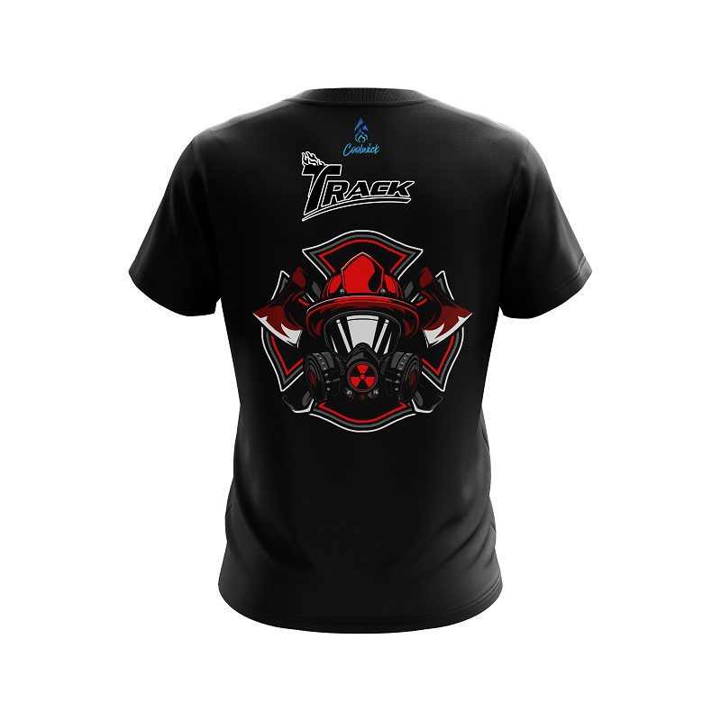 Track Firefighter gas Mask CoolWick Bowling Jersey - Image 2
