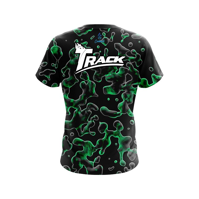 Track Green Flowing Fluid CoolWick Bowling Jersey - Image 2