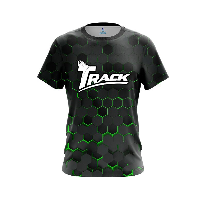 Track Green Honeycomb Fusion CoolWick Bowling Jersey