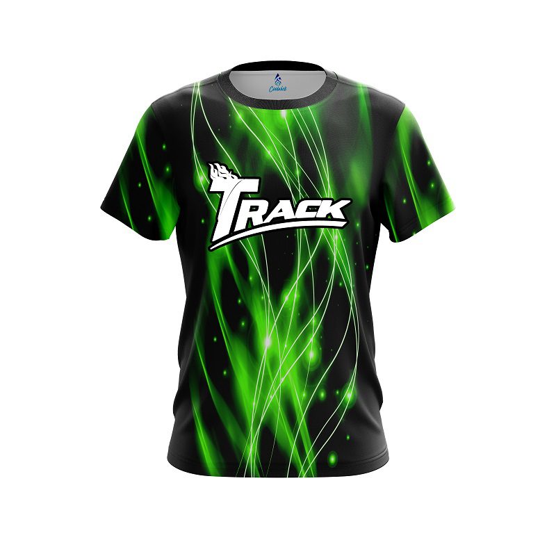 Track Green Spiral Waves CoolWick Bowling Jersey