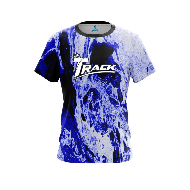 Track Marble Blue CoolWick Bowling Jersey
