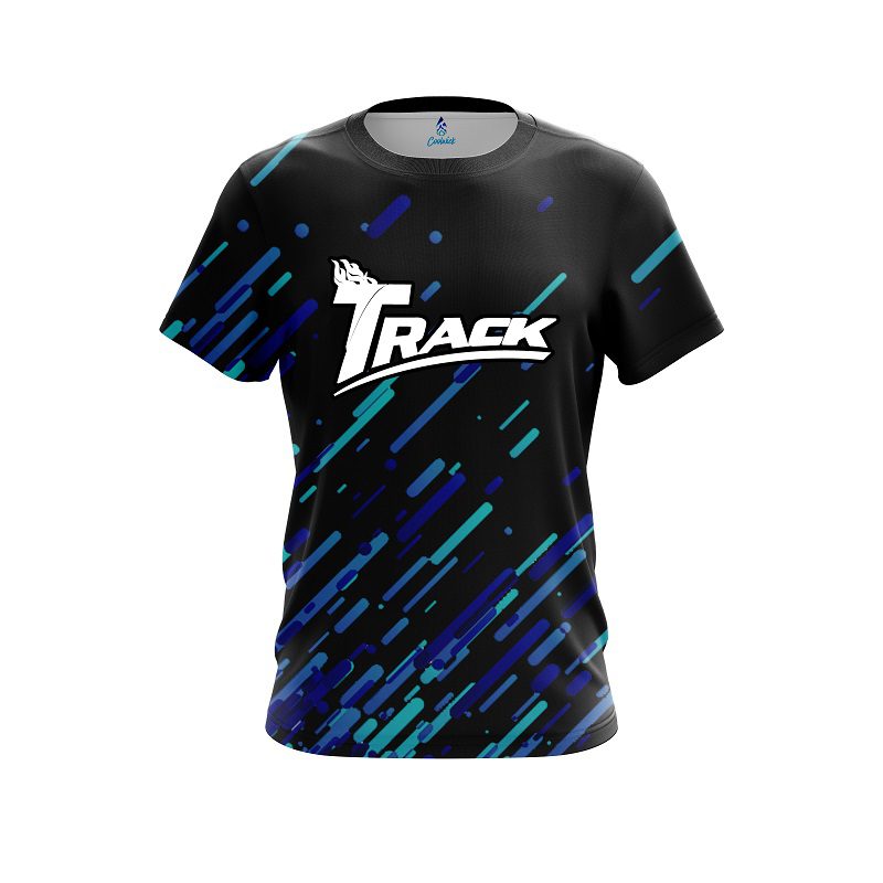 Track Modern Blue Stripe CoolWick Bowling Jersey