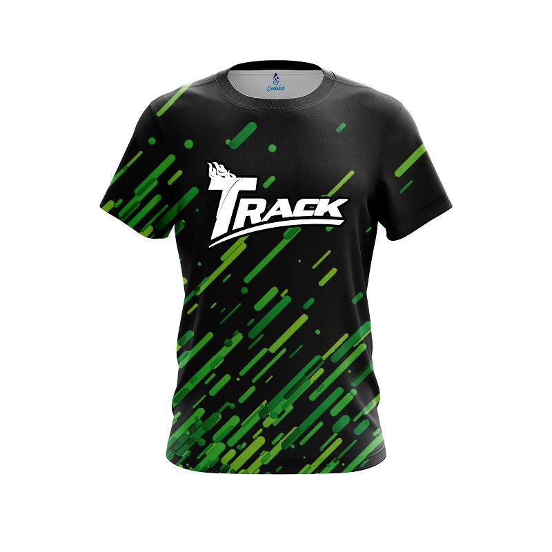 Track Modern Green Stripe CoolWick Bowling Jersey