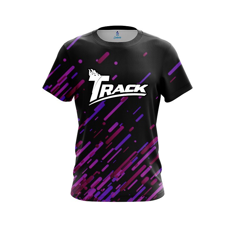 Track Modern Purple Stripe CoolWick Bowling Jersey