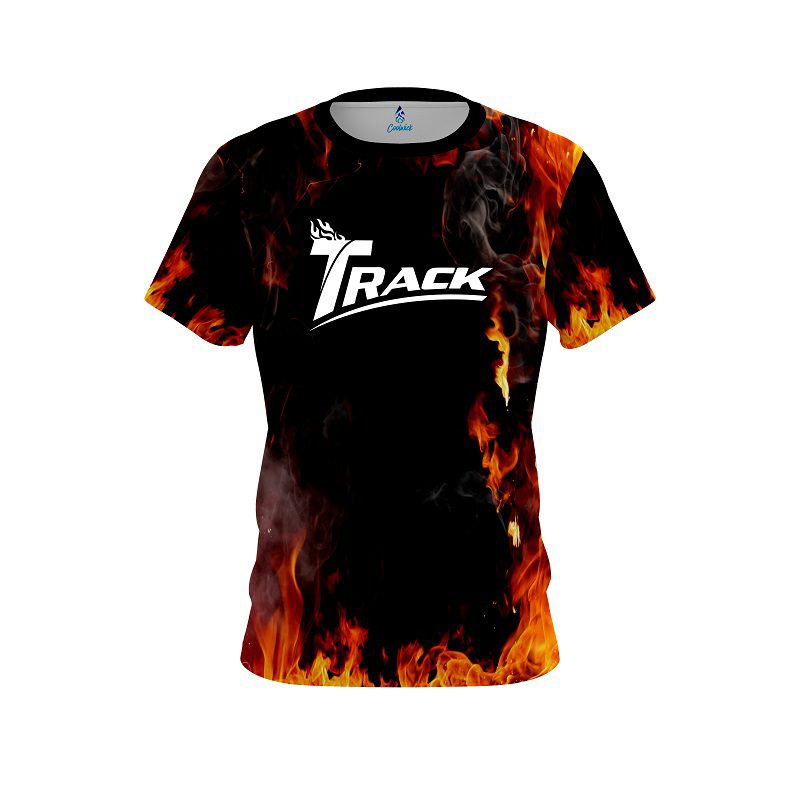 Track Orange Flame CoolWick Bowling Jersey