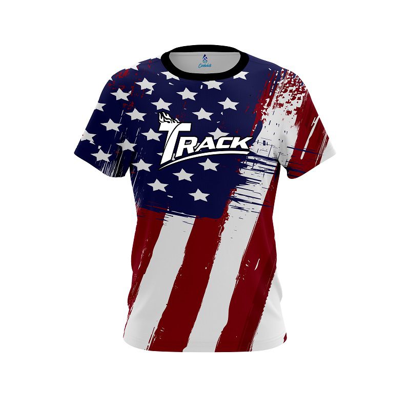 Track Painted Flag CoolWick Bowling Jersey