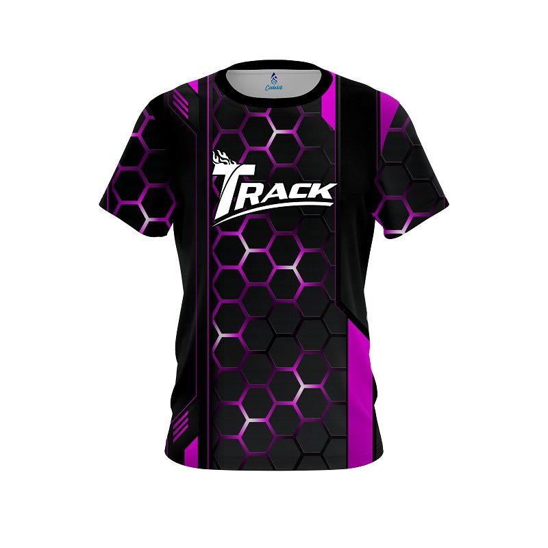 Track Pink Steel Comb CoolWick Bowling Jersey