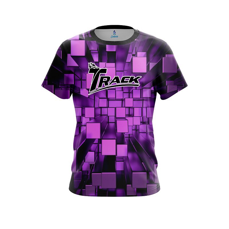 Track Purple Block Burst CoolWick Bowling Jersey