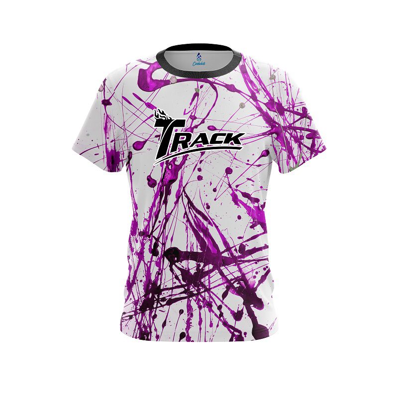 Track Purple Paint Splash CoolWick Bowling Jersey