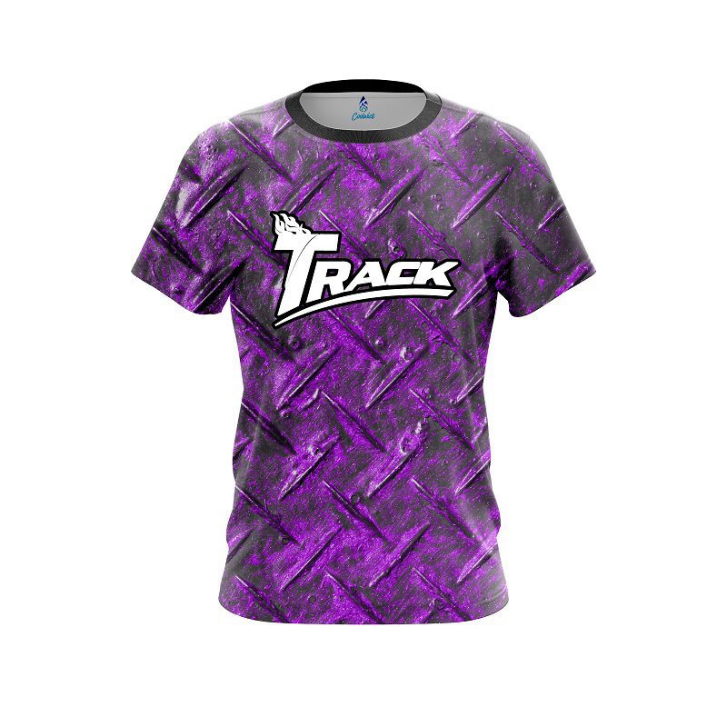 Track Purple Diamond Plate CoolWick Bowling Jersey