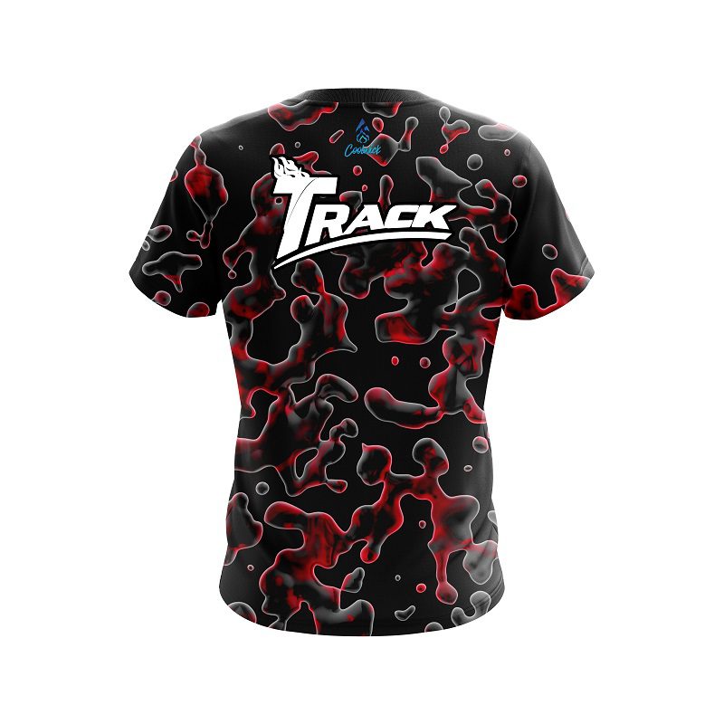 Track Red Flowing Fluid CoolWick Bowling Jersey - Image 2