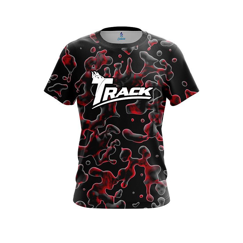 Track Red Flowing Fluid CoolWick Bowling Jersey