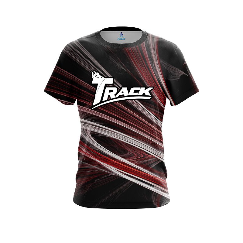 Track Red Motion Swirl CoolWick Bowling Jersey
