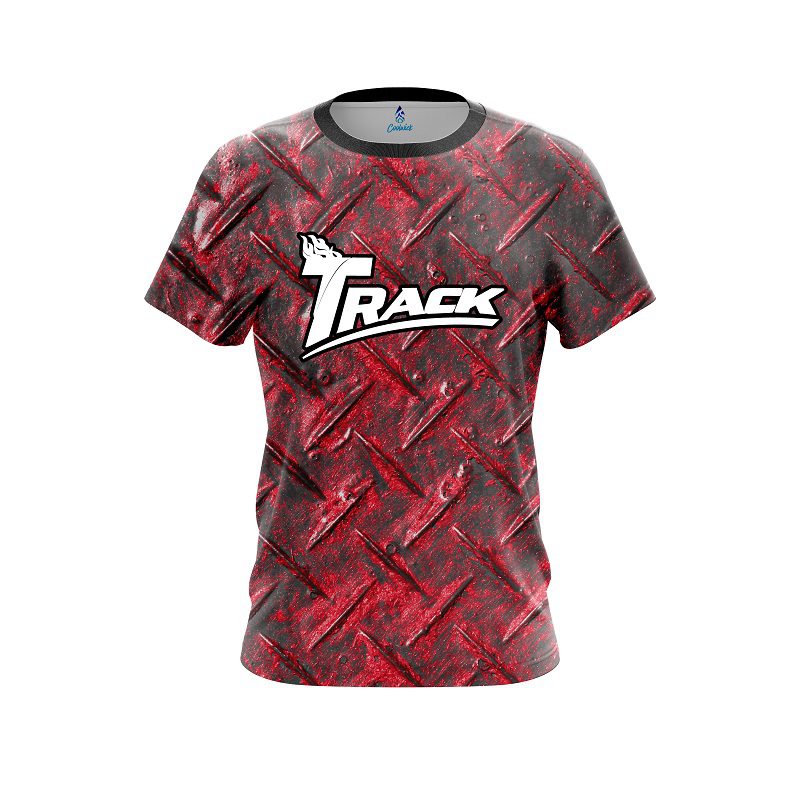 Track Red Diamond Plate CoolWick Bowling Jersey