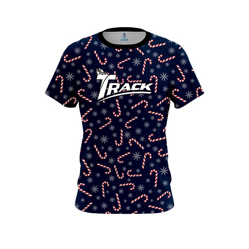 Track Snowy Candy Cane CoolWick Bowling Jersey