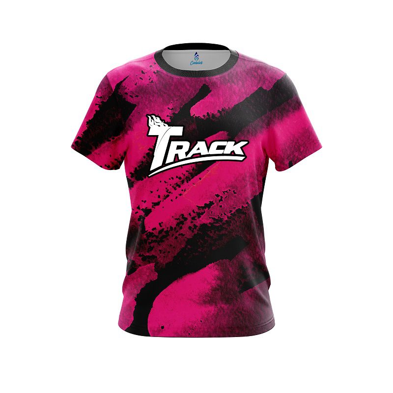 Track Solid Pink Grunge CoolWick Bowling Jersey