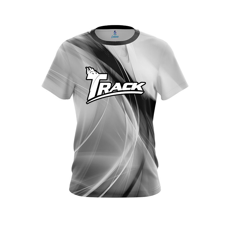 Track Wavy Black And White Swirl CoolWick Bowling Jersey
