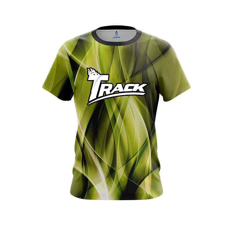 Track Wavy Yellow Swirl CoolWick Bowling Jersey