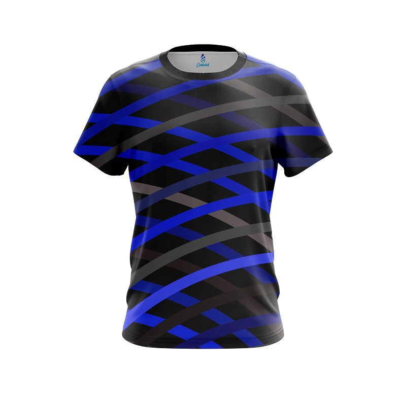 Plain Turmoil Blue CoolWick Bowling Jersey