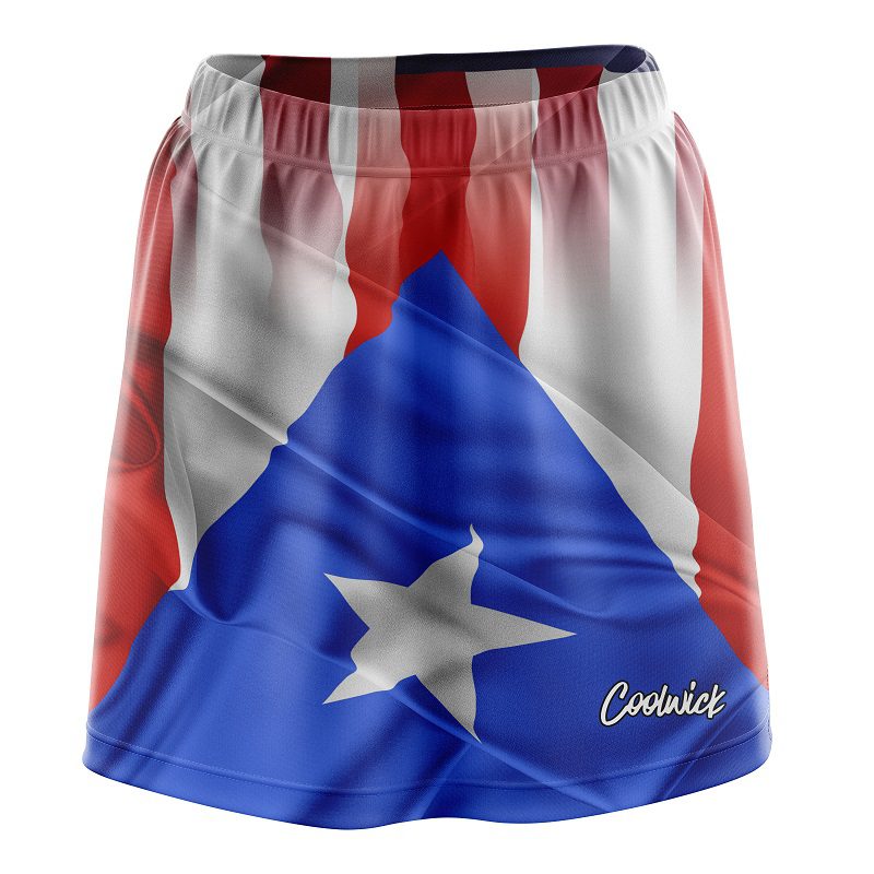 USA Puerto Rico Flag CoolWick Bowling Skort