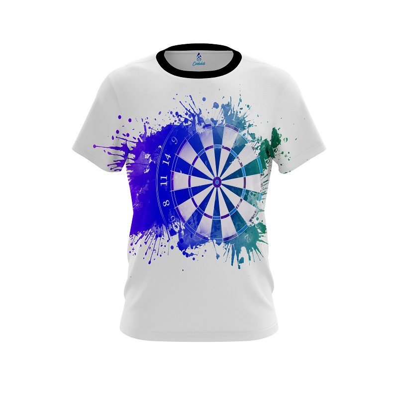 Plain Watercolor Blue And Green CoolWick Bowling Jersey